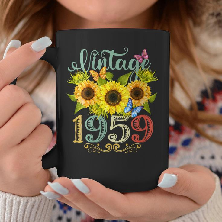 Womens Sunflower Floral Butterfly Vintage 1959 Funny 64Th Birthday Coffee Mug Unique Gifts