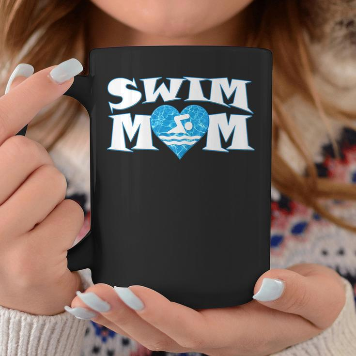 Womens Swim Mom Heart Shaped Pool Water Swimmer Swimming & Diving Coffee Mug Personalized Gifts