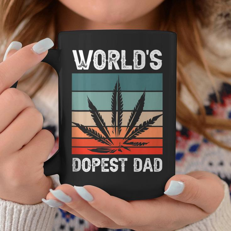 Worlds Dopest Dad Marijuana Cannabis Weed Vintage Coffee Mug Funny Gifts