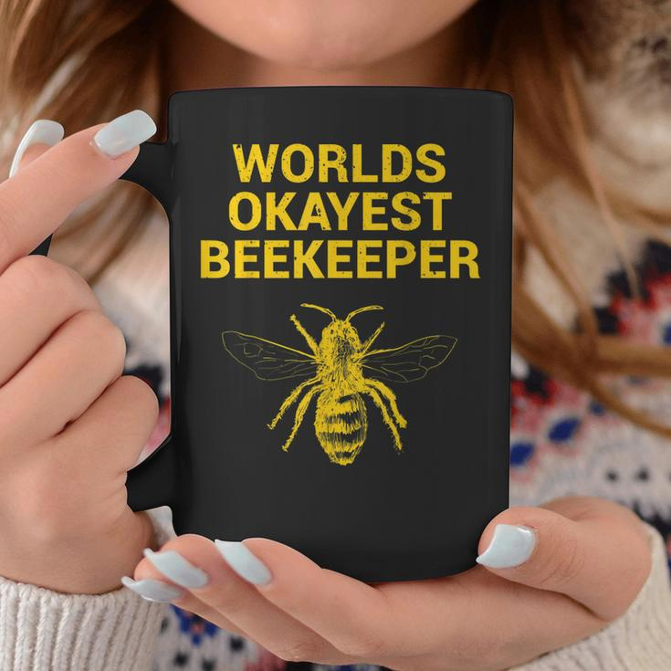 Worlds Okayest Beekeeper Beekeeping Dad Gift Coffee Mug Funny Gifts