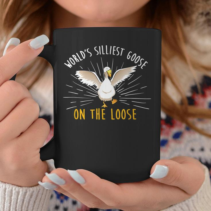 Worlds Silliest Goose On The Loose Funny Silly Coffee Mug Unique Gifts