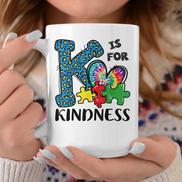 Autism Awareness K Is For Kindness Puzzle Piece Be Kind Coffee Mug Unique Gifts