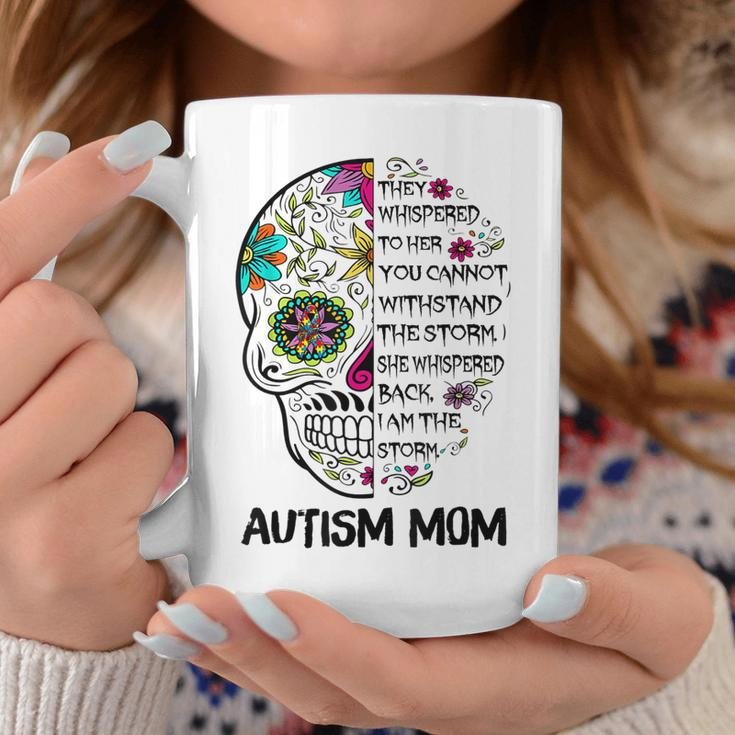 Autism Mom Skull They Whispered To Her You Cannot Withstand Coffee Mug Unique Gifts