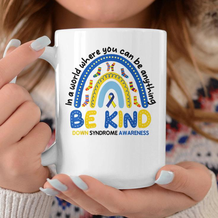 Be Kind Rainbow World Down Syndrome Awareness Coffee Mug Unique Gifts