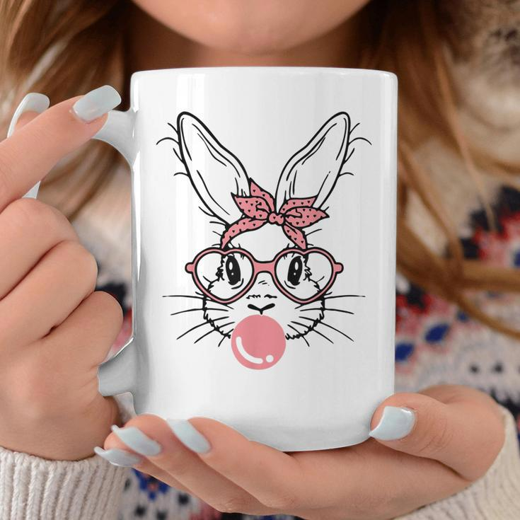 Bunny Face With Pink Sunglasses Bandana Happy Easter Day Coffee Mug Unique Gifts