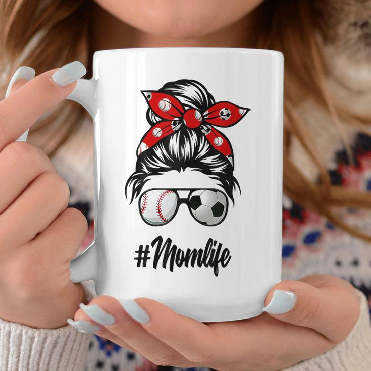 Classy Mom Life Soccer Messy Bun Baseball For Mothers Day Coffee Mug Unique Gifts