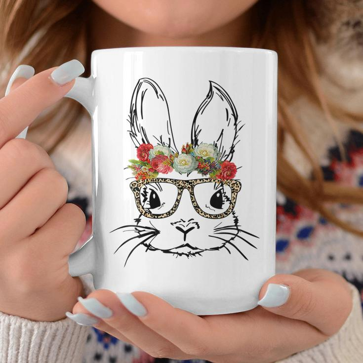 Cute Mom N Girls Easter Bunny With Glasses Leopard Print Gift For Womens Coffee Mug Unique Gifts