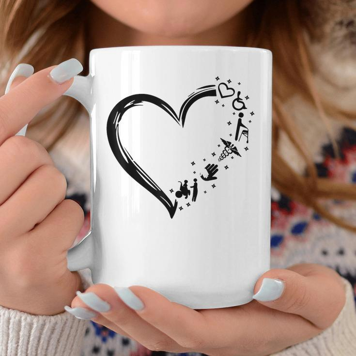 Disability Support Heart Helping Hands Disability Pride Coffee Mug Funny Gifts