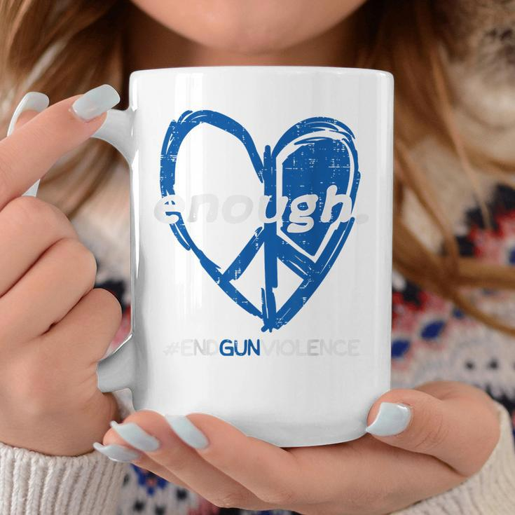 End Gun Violence Enough Peace Heart Awareness Orange Coffee Mug Unique Gifts