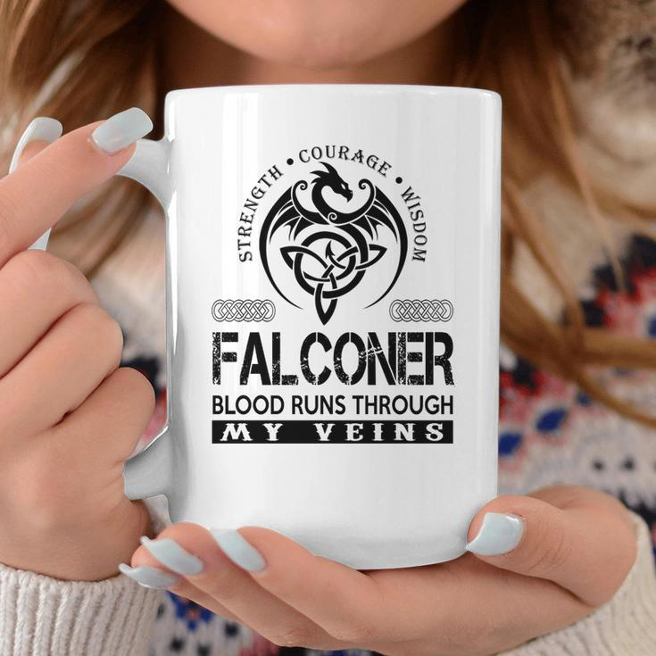 Falconer Blood Runs Through My Veins Coffee Mug Funny Gifts