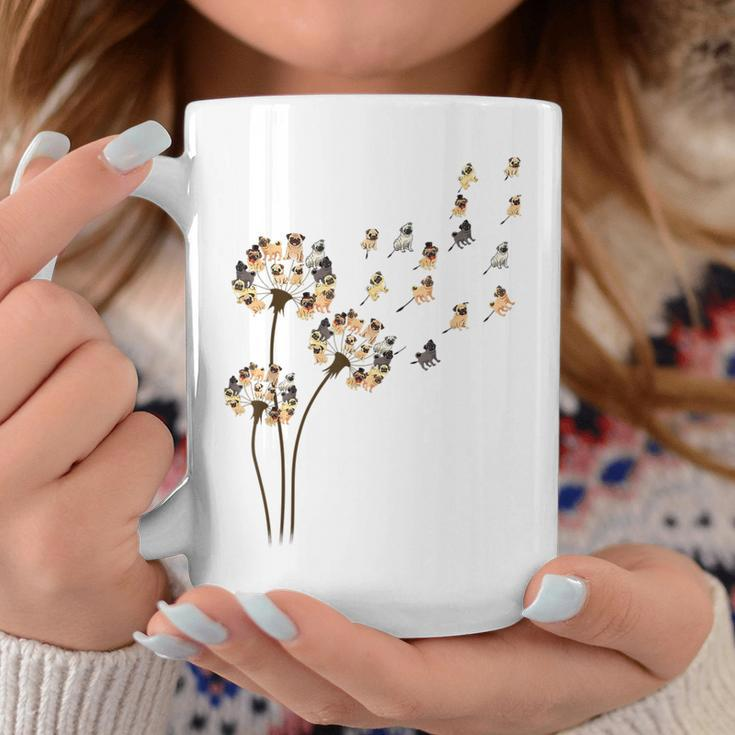 Flower Pug Dog Dandelion Funny Animals Lover Coffee Mug Unique Gifts