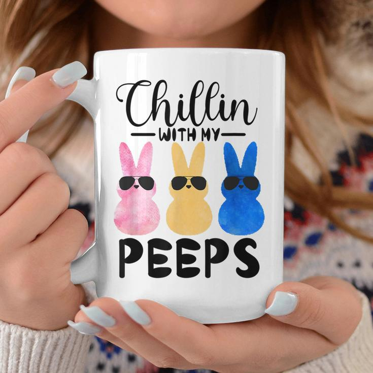 Funny Chillin With My Peeps Easter Bunny Hangin With Peeps Coffee Mug Unique Gifts