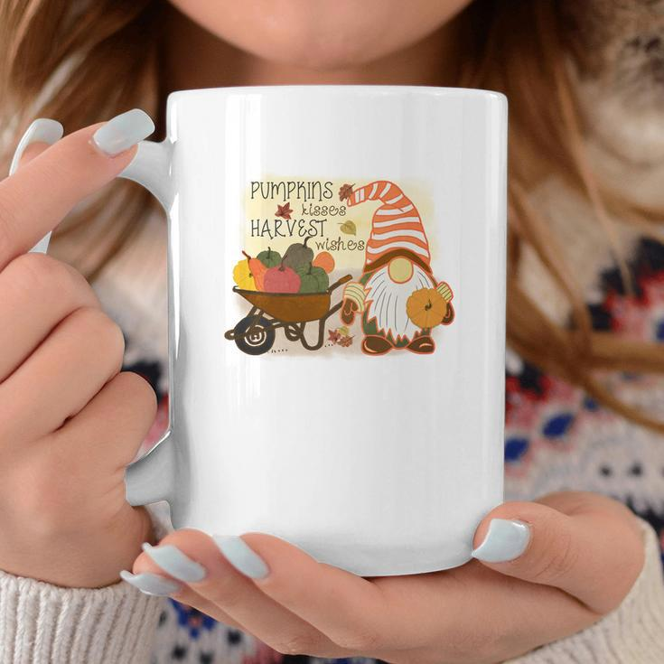 Funny Fall Gnomes Pumpkin Kisses And Harvest Wishes Coffee Mug Personalized Gifts