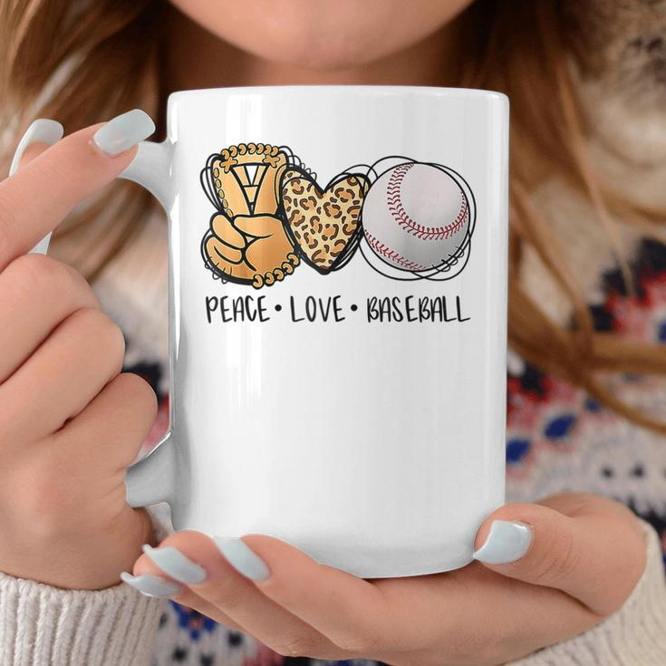 Funny Peace Love Baseball Mom Leopard Print Cheetah Pattern Gift For Womens Coffee Mug Unique Gifts