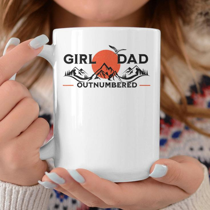 Girl Dad Outnumbered Fathers Day From Wife Daughter Gift For Mens Coffee Mug Unique Gifts