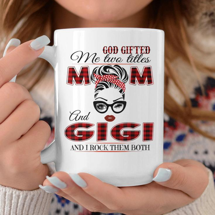 God Gifted Me Two Titles Mom And Gigi And I Rock Them Both Coffee Mug Unique Gifts