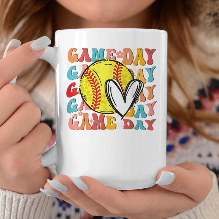 Groovy Softball Game Day Team Sports Softball Mom Game Day Coffee Mug Unique Gifts