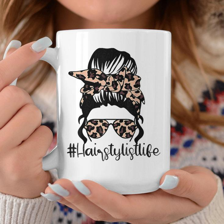 Hairstylist Lifes Mom Messy Bun Funny Mothers Day Coffee Mug Unique Gifts