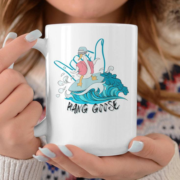 Hang Goose Silly Goose Surfing Funny Farm Animal Coffee Mug Unique Gifts