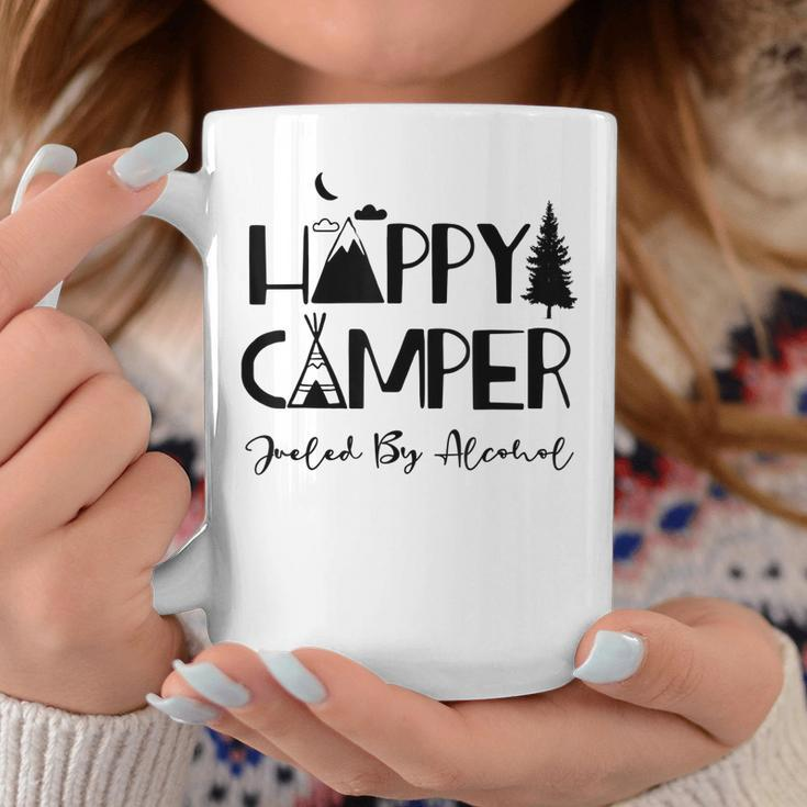 Happy Camper Fueled By Alcohol Funny Drinking Party Camping Coffee Mug Unique Gifts
