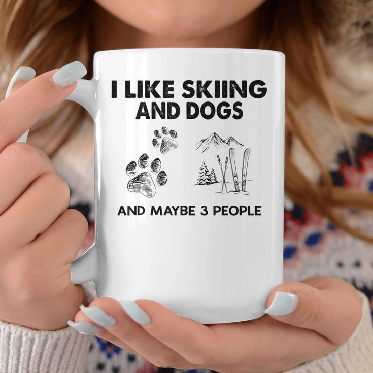 I Like Skiing And Dogs And Maybe 3 People Coffee Mug Funny Gifts