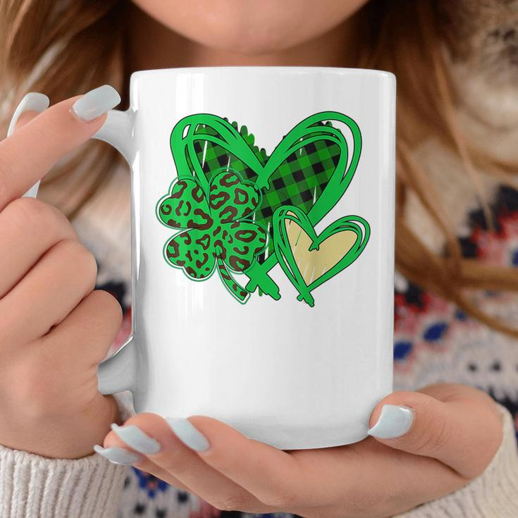 Irish Shamrocks Leopard St Patricks Day Lucky Heart Leopard Coffee Mug Funny Gifts