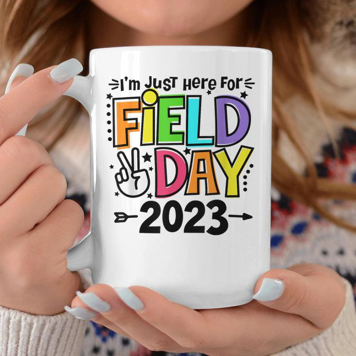 Just Here For Field Day 2023 Peace Sign Teacher Students Coffee Mug Unique Gifts