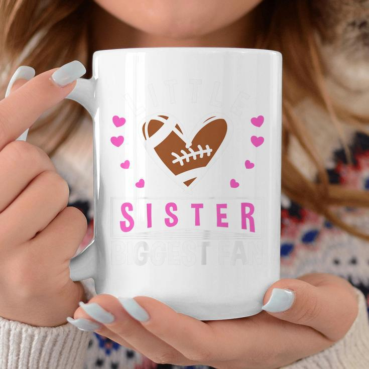 Kids Little Sister Biggest Fan Football Sister Coffee Mug Unique Gifts