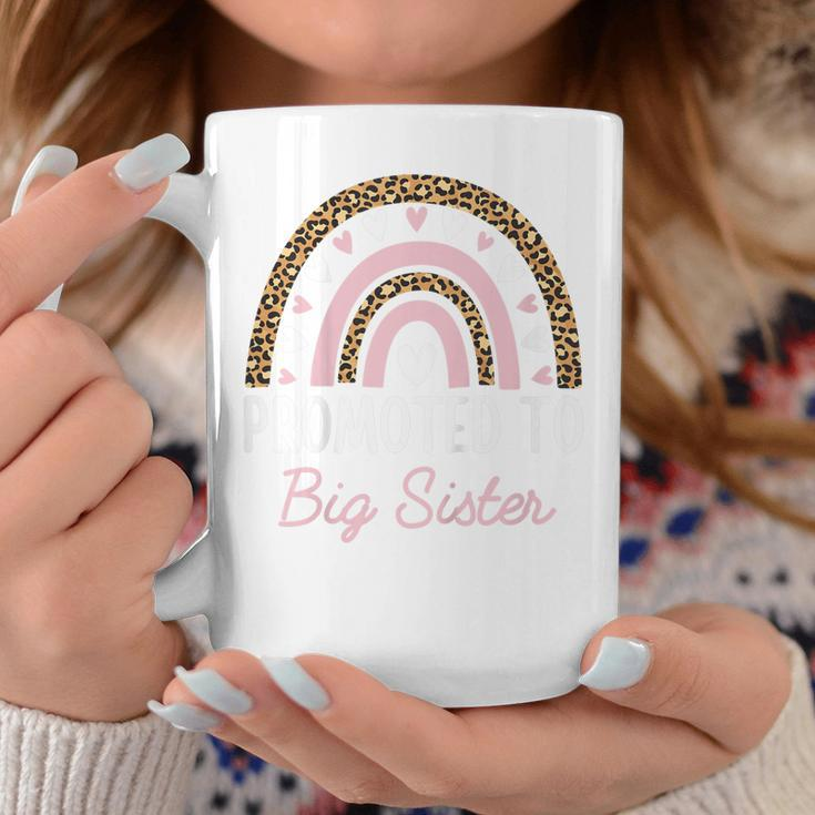 Kids Promoted To Big Sister N Girls Women Rainbow Leopard 2023 Coffee Mug Unique Gifts