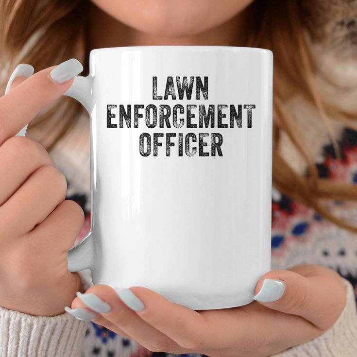 Lawn Enforcement Officer Dad Joke Funny Grandpa Landscaping Coffee Mug Funny Gifts