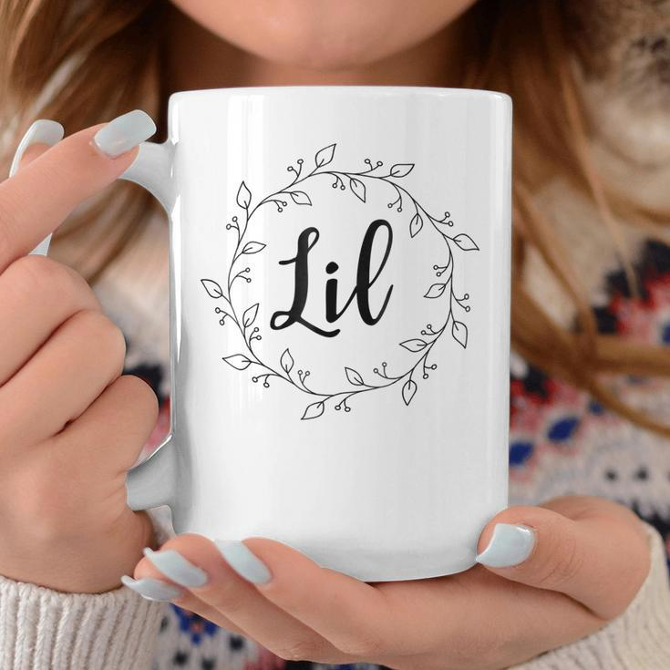 Lil Little Sister Sorority Matching Wreath Black Coffee Mug Unique Gifts