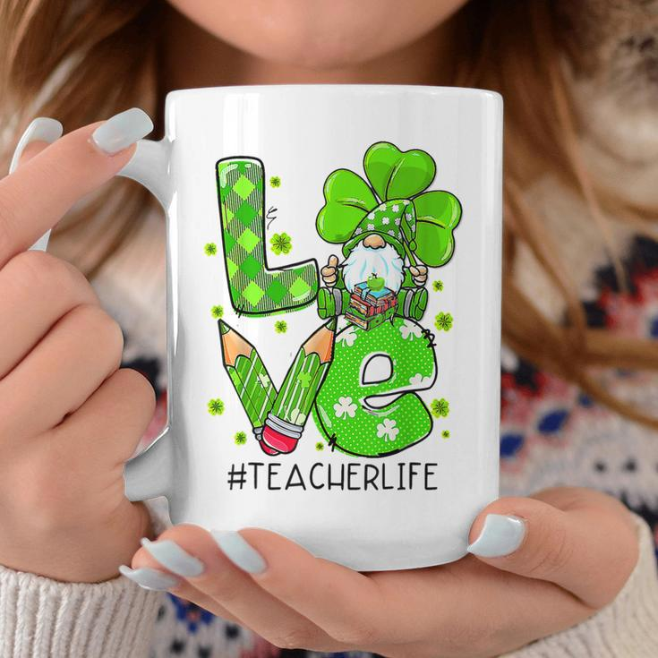 Love Cute Irish Gnome St Patricks Day Shamrock Teacher Life Coffee Mug Funny Gifts