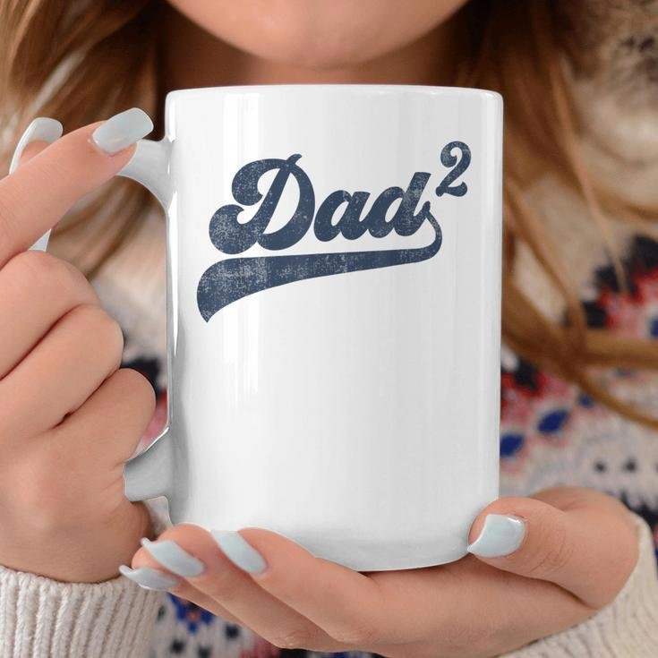 Mens Dad2 Dad Squared Gifts Father Of Two Daddy 2 Second Time Dad Coffee Mug Funny Gifts