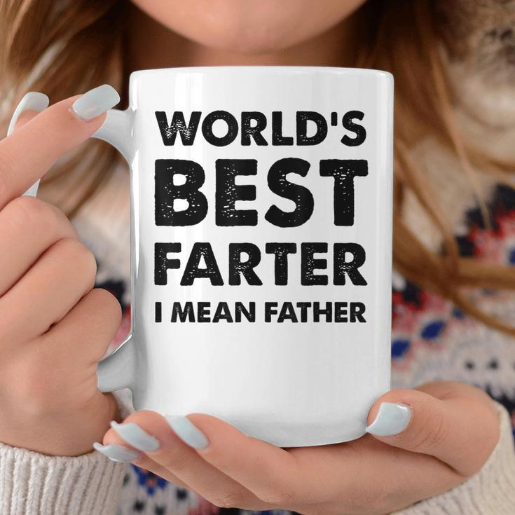 Mens Fathers Day Vintage Dad Worlds Best Farter I Mean Father Coffee Mug Funny Gifts