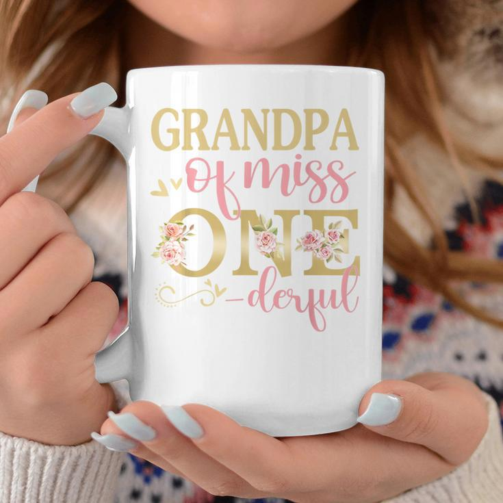 Mens Grandpa Of Little Miss Onederful 1St Birthday Family Party Coffee Mug Funny Gifts