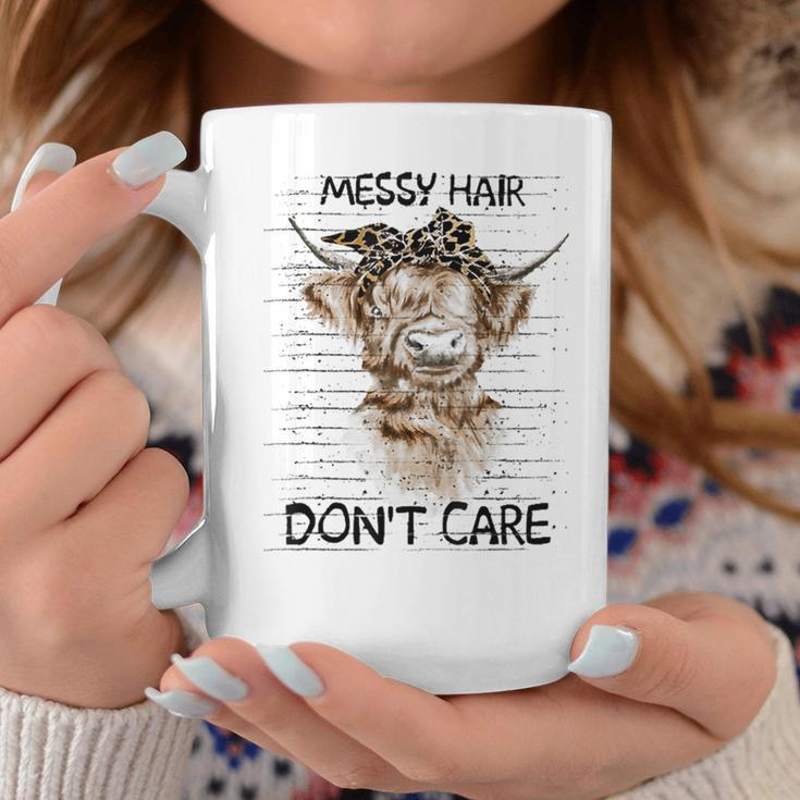 Messy Hair Dont Care Cow Gift For Women Coffee Mug Unique Gifts