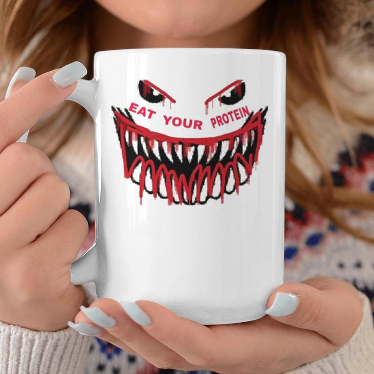 Monster Face Eat Your Protein August Coffee Mug Unique Gifts
