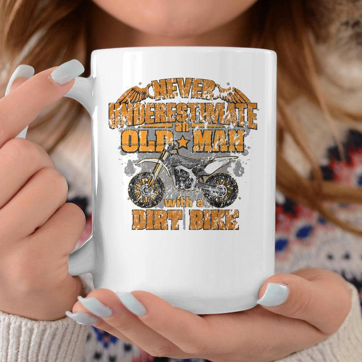 Never Underestimate Dad Motocross Mx Dirt BikeGift Coffee Mug Funny Gifts