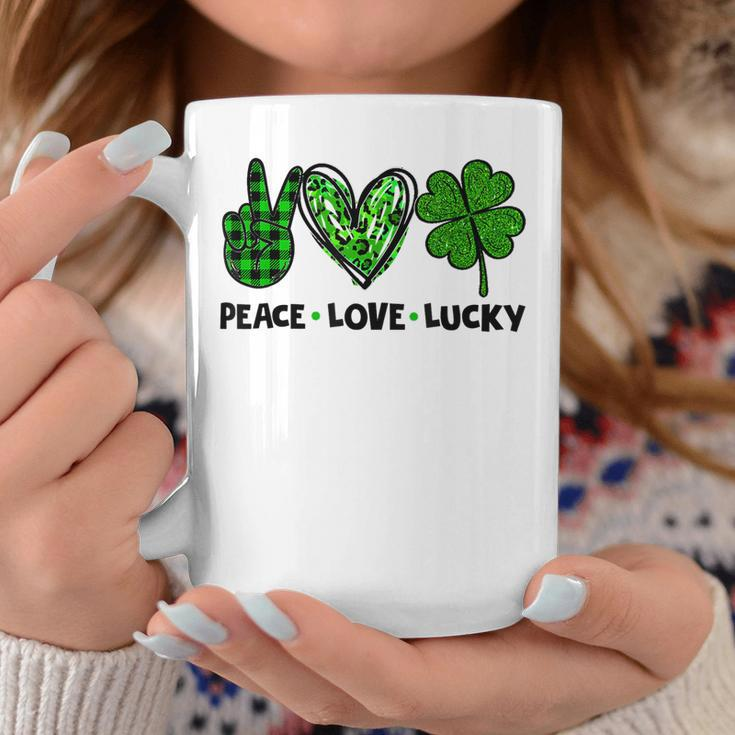 Peace Love Luck Lucky Clover Shamrock St Patricks Day Coffee Mug Personalized Gifts