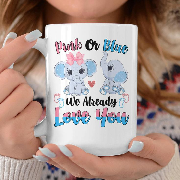 Pink Or Blue We Always Love You Funny Elephant Gender Reveal Coffee Mug Unique Gifts