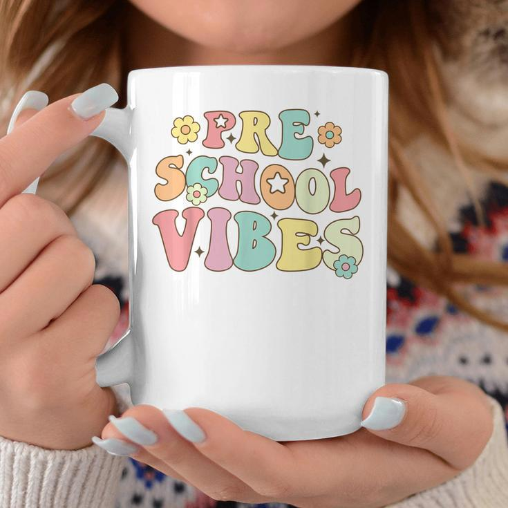 Preschool Vibes Retro Groovy Teacher Nursery School Coffee Mug Unique Gifts