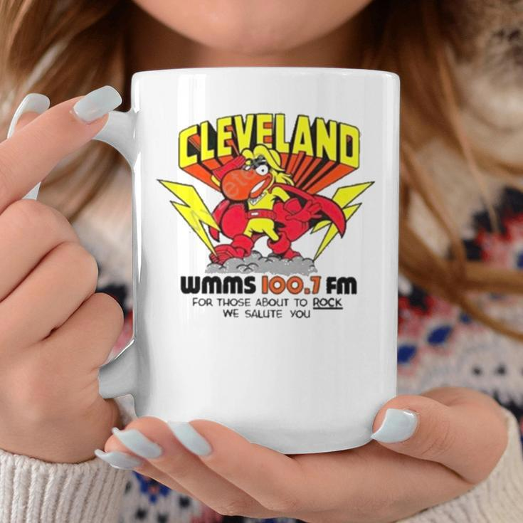 Robbie Fox Wearing Cleveland Wmms Loo7 Fm For Those About To Rock We Salute You Coffee Mug Unique Gifts