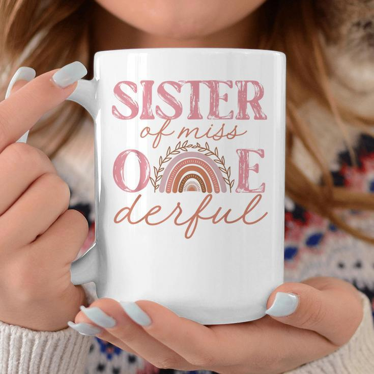 Sister Of Little Miss Onederful 1St Bday Boho Rainbow Coffee Mug Unique Gifts