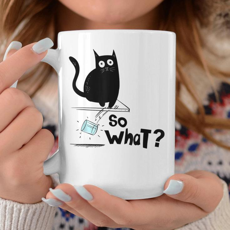 So What Funny Black Cat Cat Dad Cat Mom Kitten Coffee Mug Unique Gifts