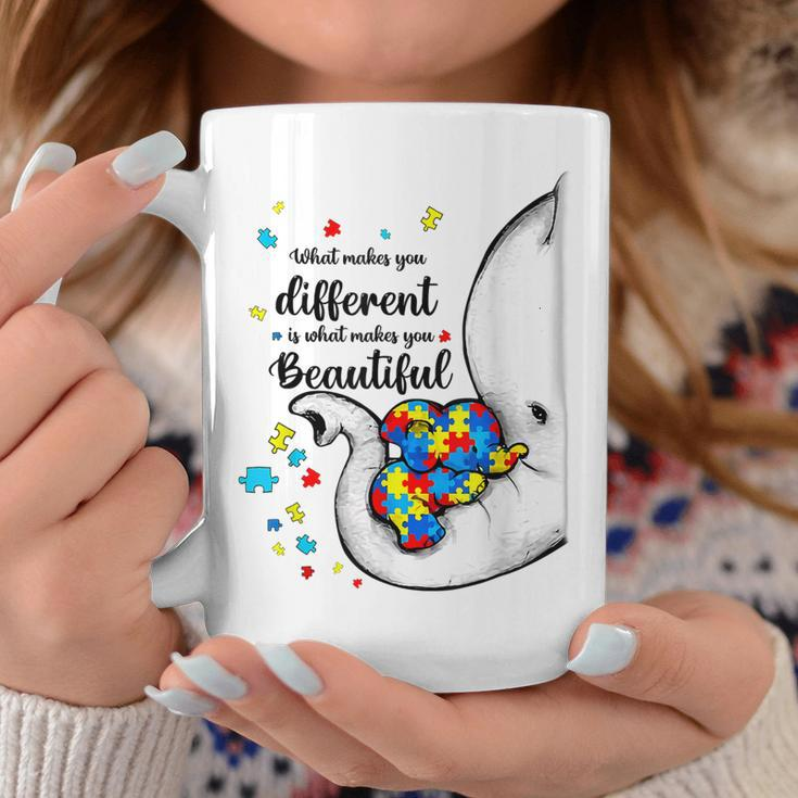 What Makes You Different Autism Child Elephant Mom Awareness Coffee Mug Unique Gifts