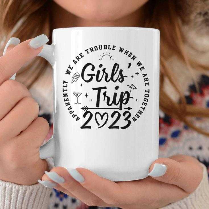 Womens Girls Trip 2023 Apparently Are Trouble When Coffee Mug Unique Gifts