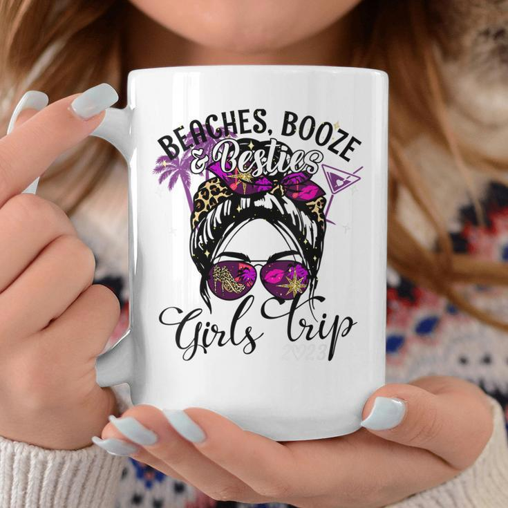Womens Girls Trip 2023 Best Friend Beaches Booze And Besties Coffee Mug Unique Gifts
