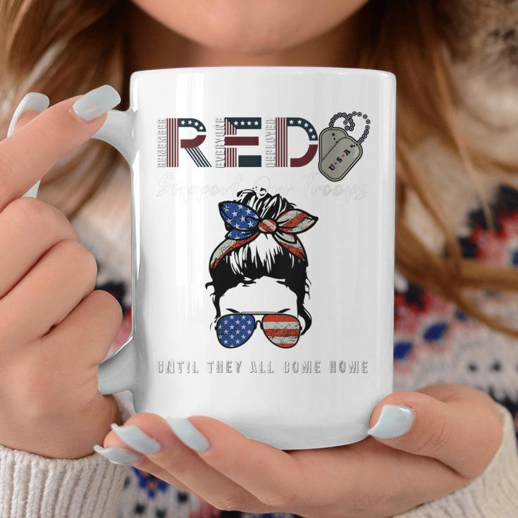 Womens On Friday We Wear Red Friday Military Support Troops Us Flag Coffee Mug Funny Gifts