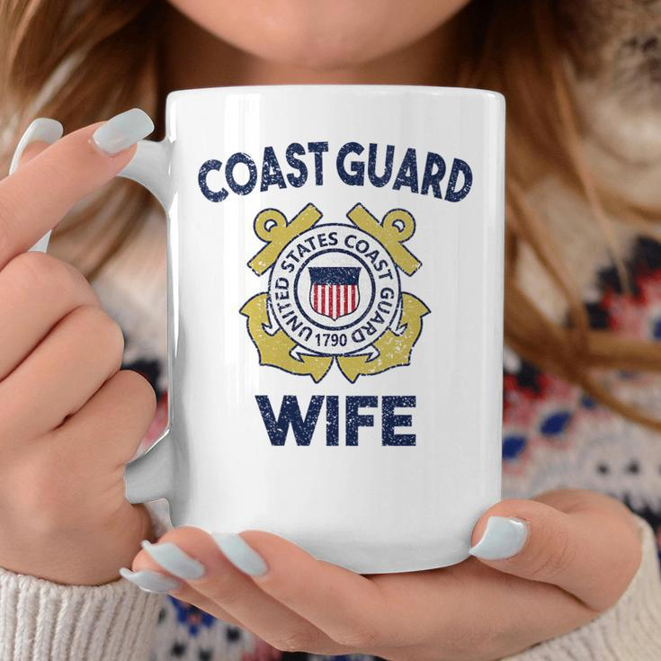 Womens Proud Us Coast Guard Wife Military Pride Coffee Mug Funny Gifts
