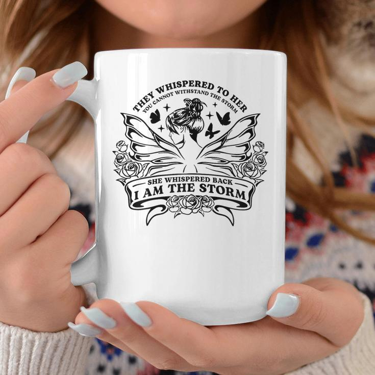 Womens She Whispered I Am The Storm Butterfly Cute Retrofeminism Coffee Mug Unique Gifts